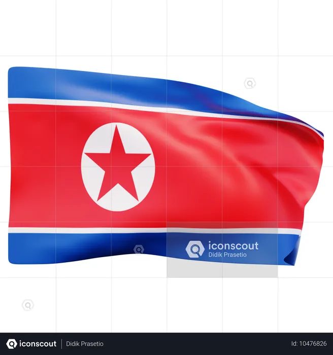 Nordkorea flagge Flag 3D Icon