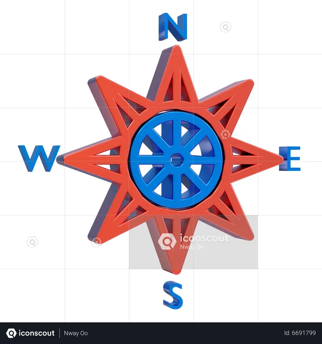 Nordrichtungskompass  3D Icon