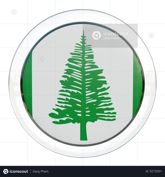 Norfolk Island Round Flag Flag 3D Icon