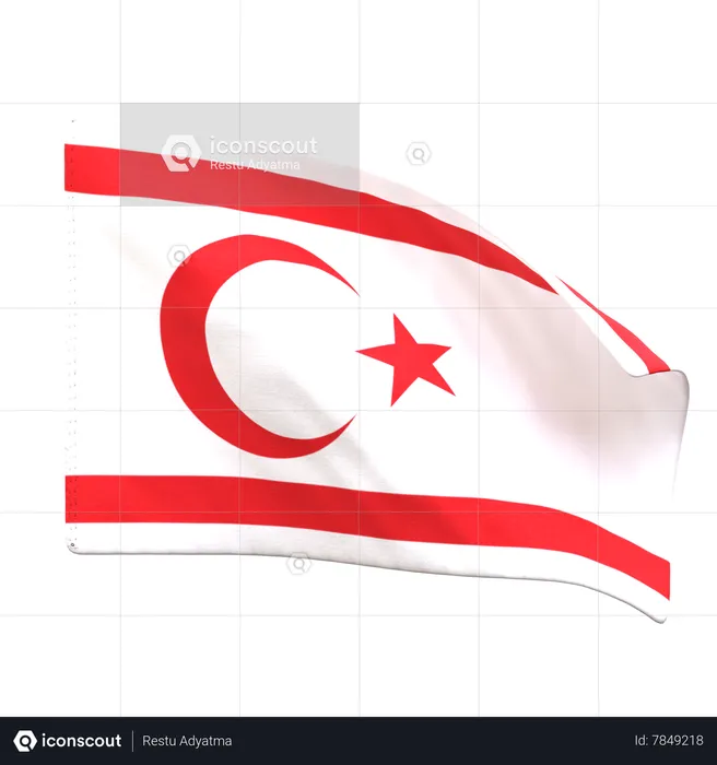 Norte do Chipre Flag 3D Icon