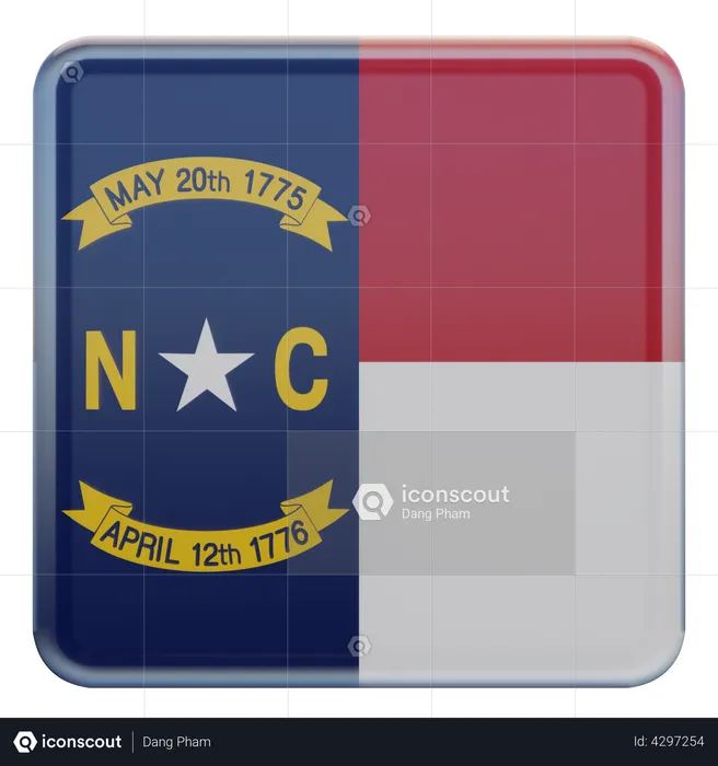 North Carolina Flag Flag 3D Illustration