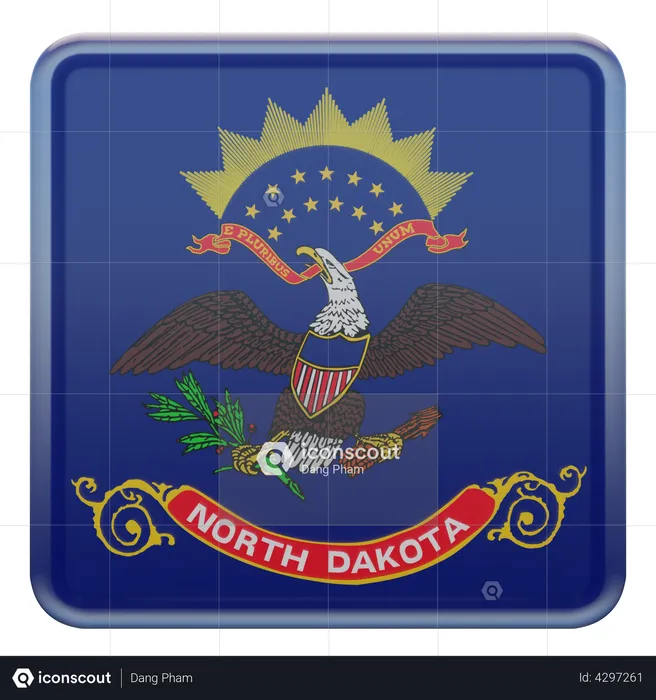 North Dakota Flag Flag 3D Illustration