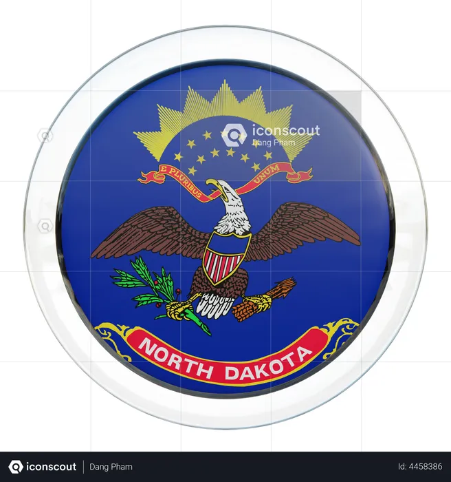 North Dakota Flag Flag 3D Flag