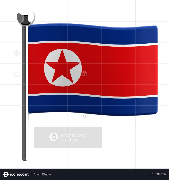 북한 Flag 3D Icon