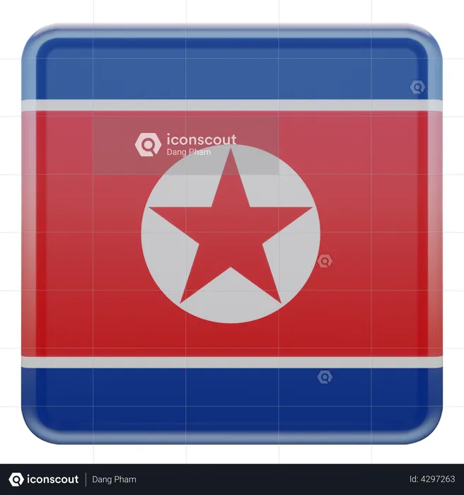 North Korea Flag Flag 3D Illustration