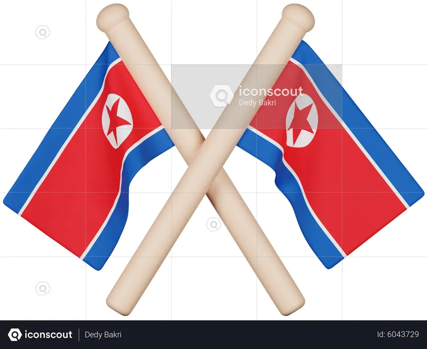 North Korea Flag Flag 3D Icon
