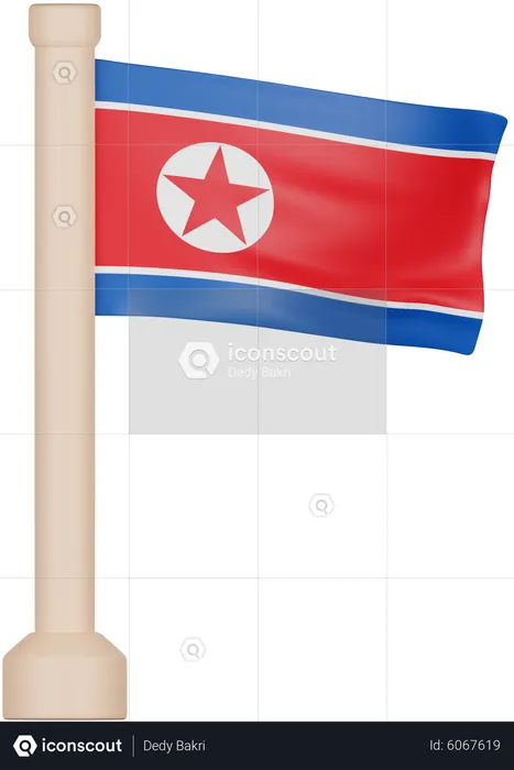 North Korea Flag Flag 3D Icon
