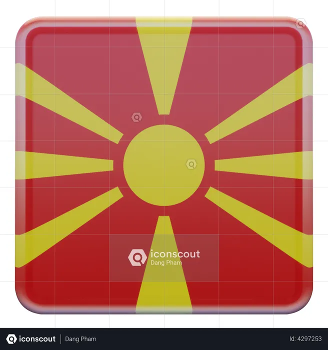 North Macedonia Flag Flag 3D Flag