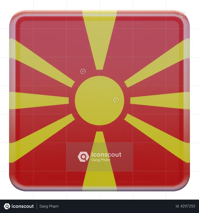 North Macedonia Flag Flag 3D Illustration