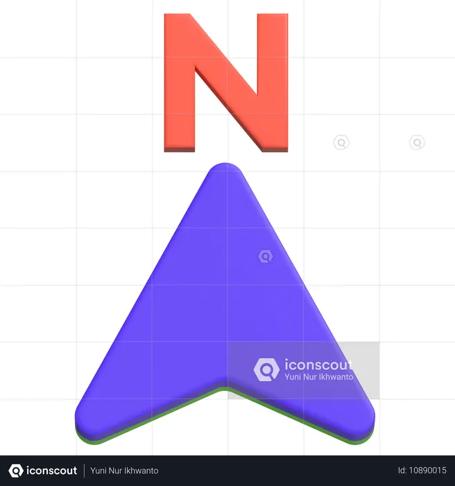 North Navigation  3D Icon