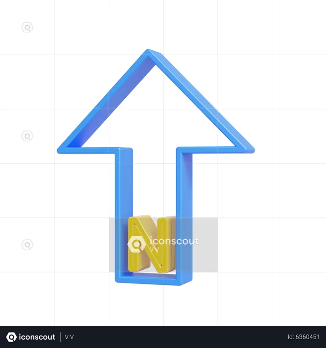 North Symbol  3D Icon