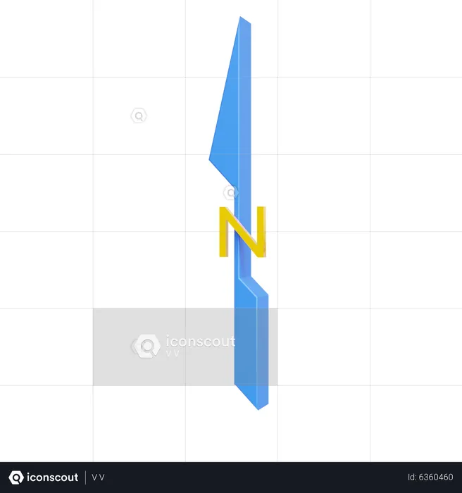 North Symbol  3D Icon