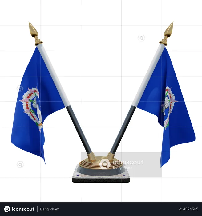 Northern Mariana Islands Double Desk Flag Stand Flag 3D Flag