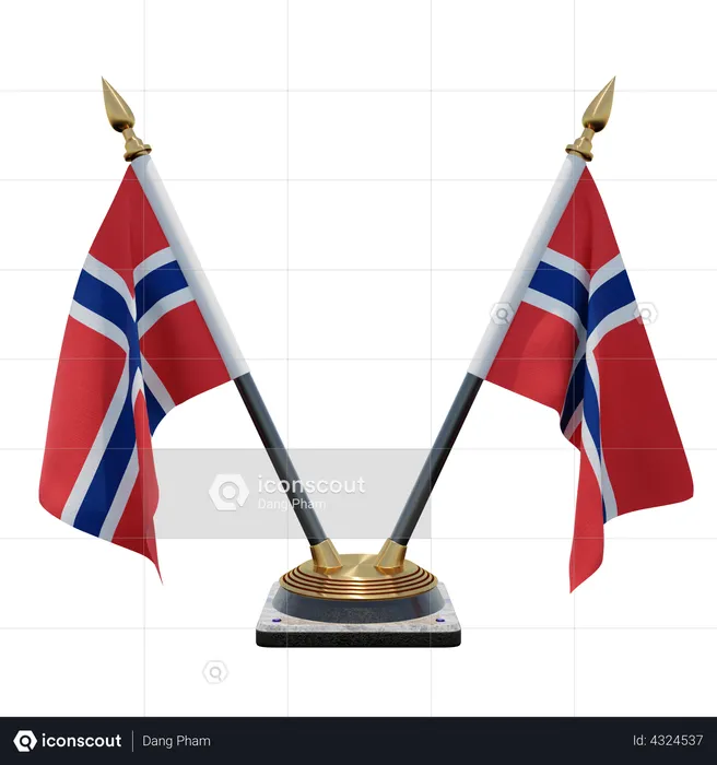 Norway Double Desk Flag Stand Flag 3D Flag