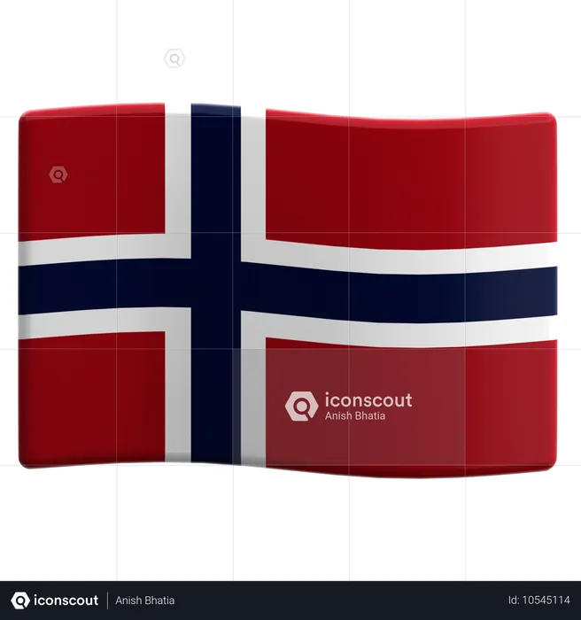 Norwegen Flag 3D Icon