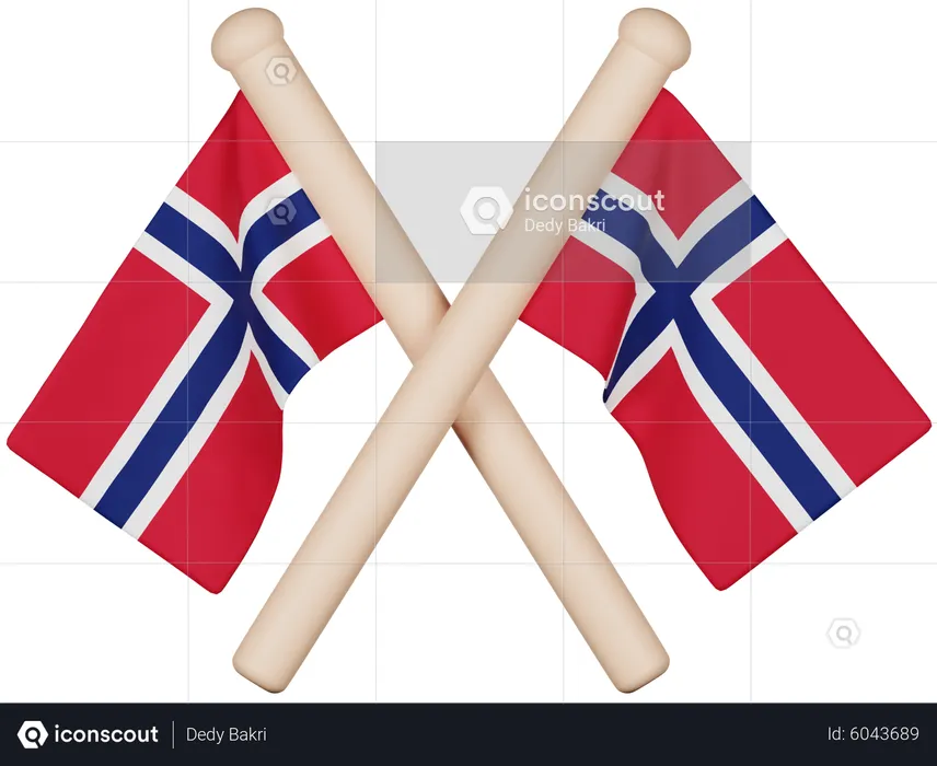 Norwegen Flagge Flag 3D Icon