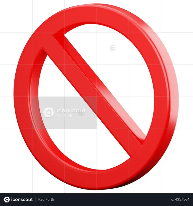 Not Allowed Sign  3D Illustration