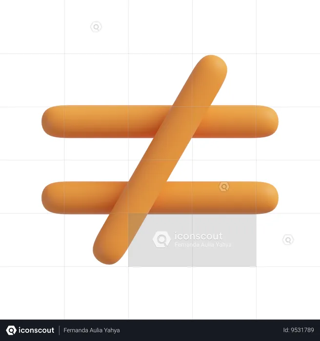Not Equal  3D Icon