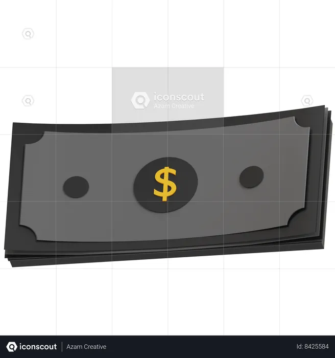 Nota de dólar  3D Icon