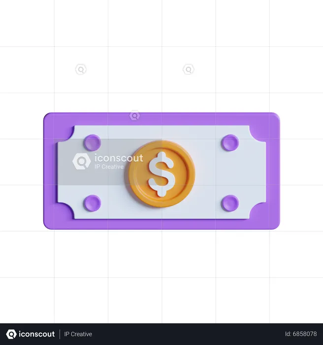 Nota de dólar  3D Icon