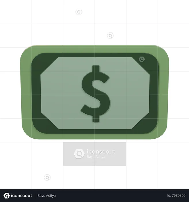 Dinheiro em dólar  3D Icon