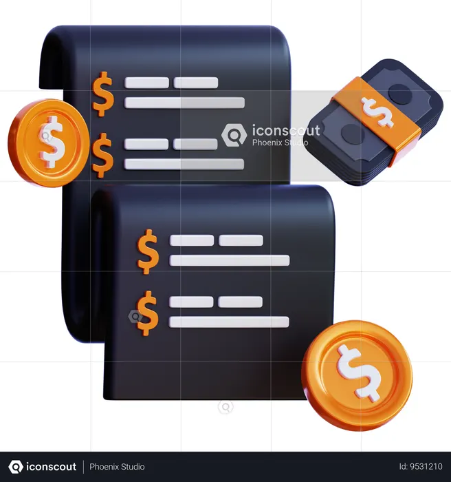 Notas bancárias  3D Icon