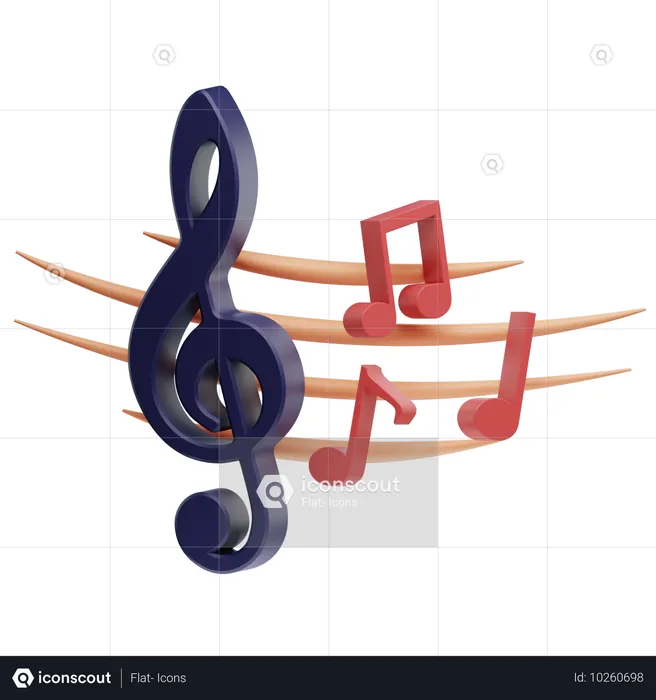 Notas musicais  3D Icon