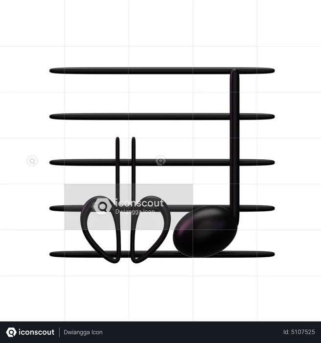 Note de musique or  3D Icon