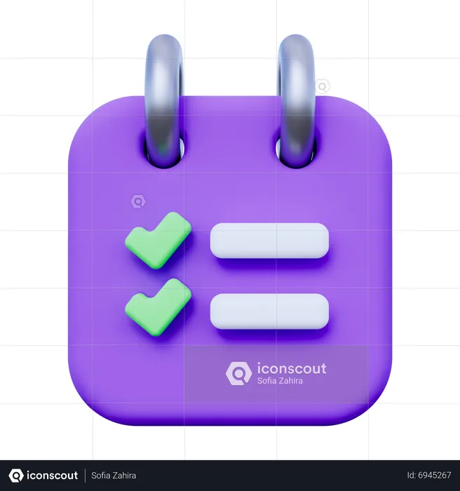 Liste de contrôle des notes  3D Icon