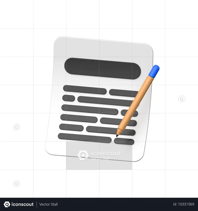 Note Paper  3D Icon