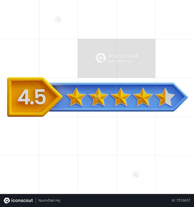 Note de quatre virgule cinq étoiles  3D Icon