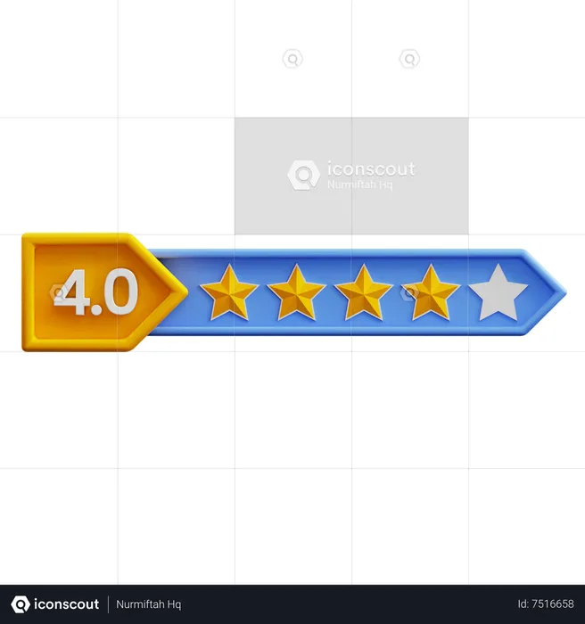 Quatre étoiles sur cinq  3D Icon