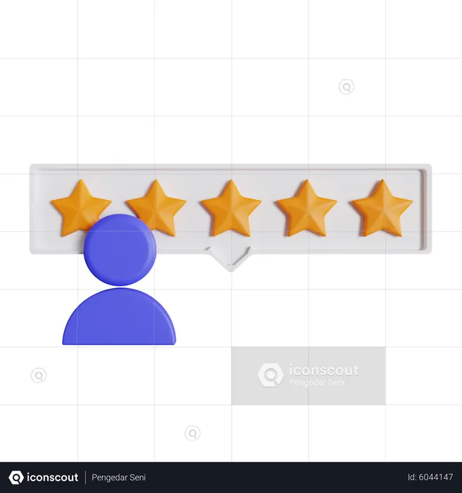 Évaluation des utilisateurs cinq étoiles  3D Icon
