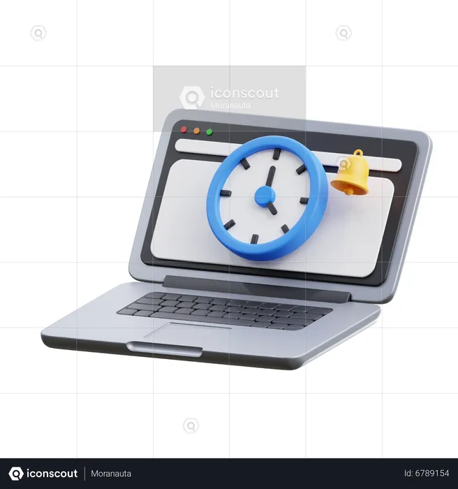 Notebook and time  3D Icon