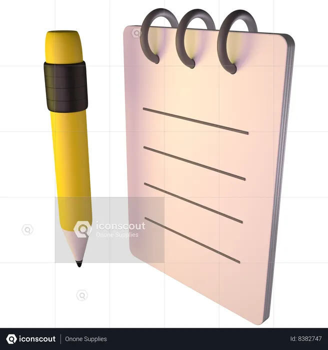 Notes  3D Icon