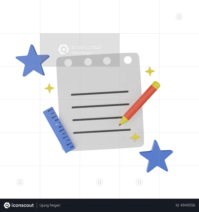 Notes  3D Icon