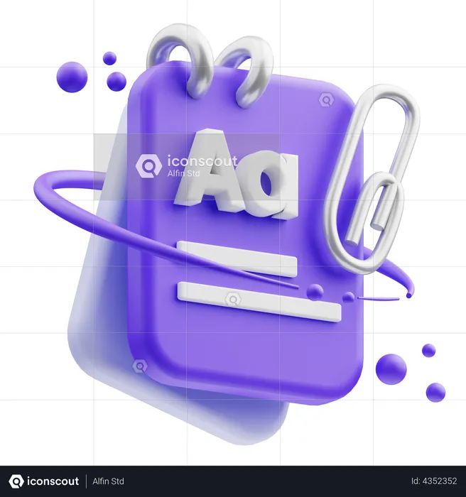 Conception d'icône 3d violet bloc-notes vide sur fond 6787196 Art