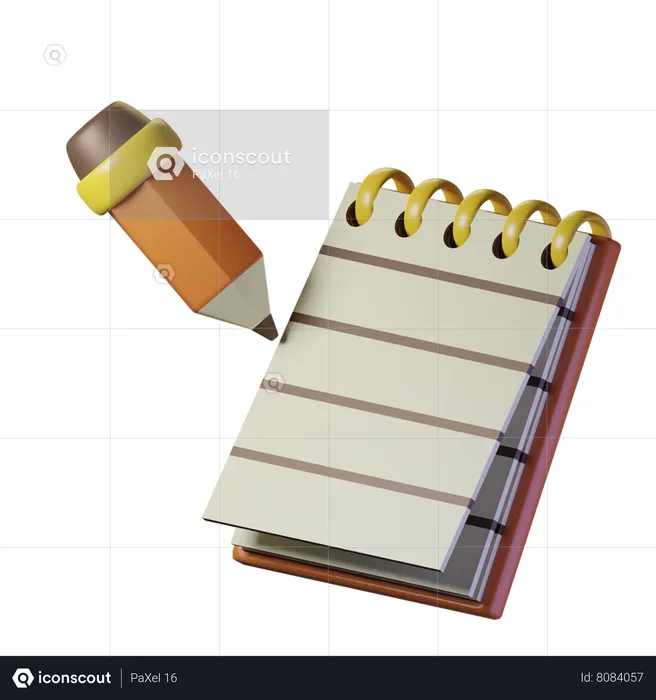 Notes And Pencil  3D Icon