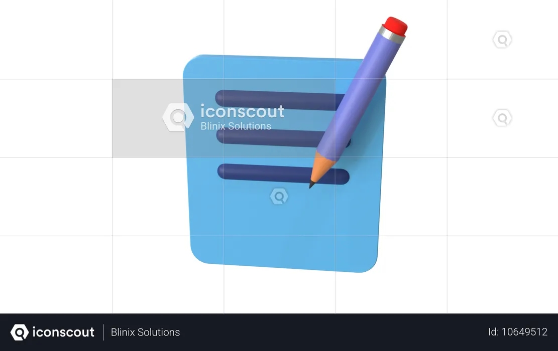 Notes crayon  3D Icon