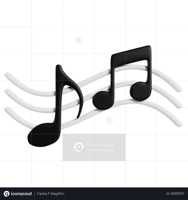 Notes de musique  3D Icon