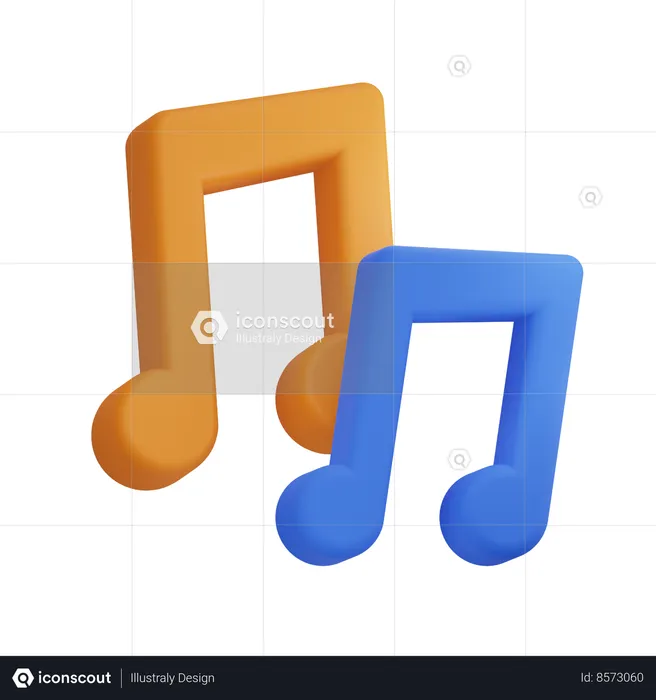 Notes de musique  3D Icon