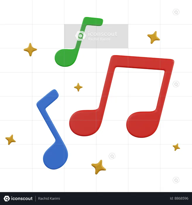 Notes de musique  3D Icon