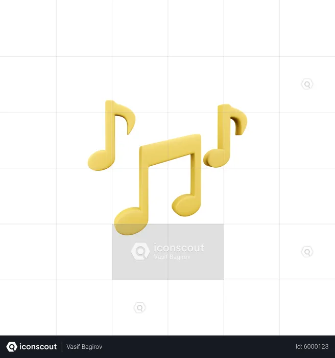 Notes de musique  3D Icon