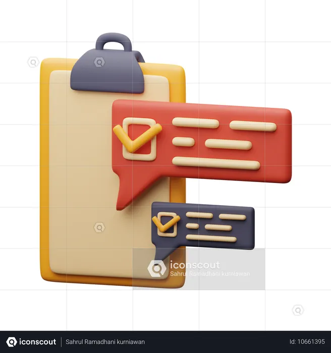 Notes with checkmark  3D Icon