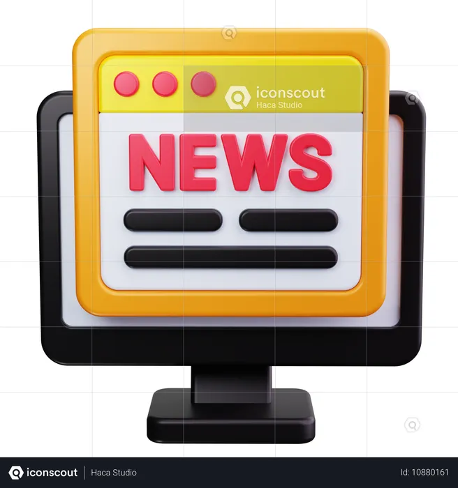 Noticias de internet  3D Icon