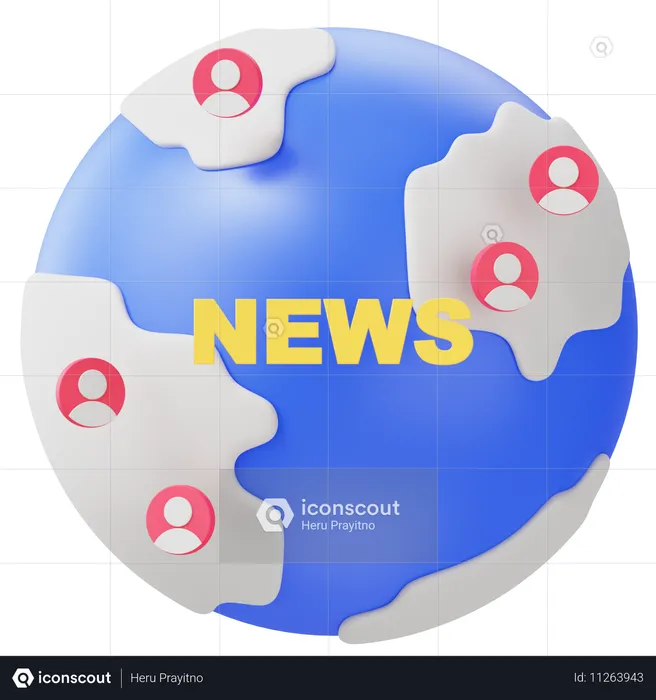 Noticias do mundo  3D Icon