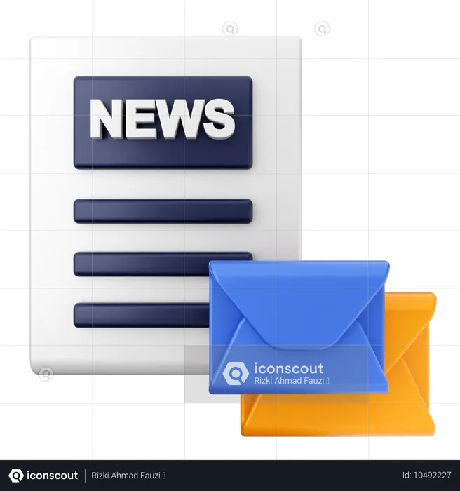 Mensagem de e-mail de notícias  3D Icon