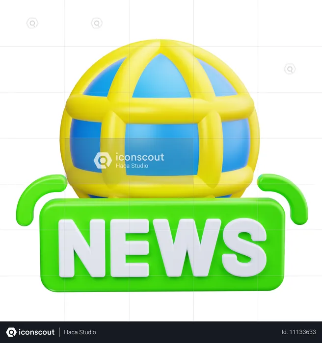 Notícias globais  3D Icon