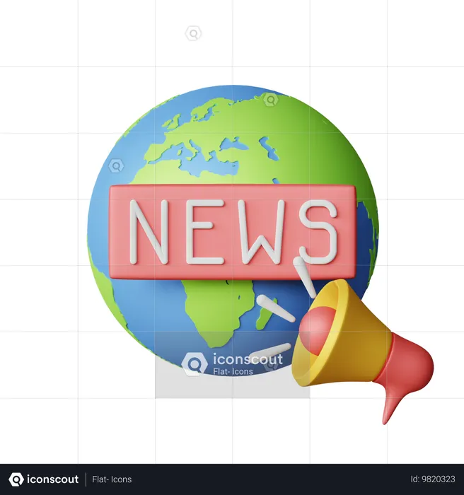 Noticias del mundo  3D Icon