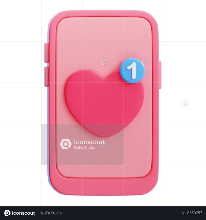 Notificação de amor  3D Icon